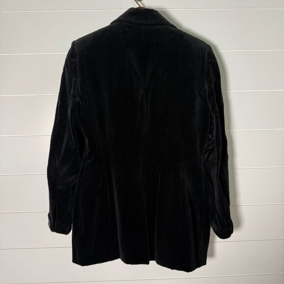 Lauren Ralph Lauren Black Velvet/Velour Suit- Blazer Sz 8 Pants Sz 10 Holiday - Picture 4 of 15